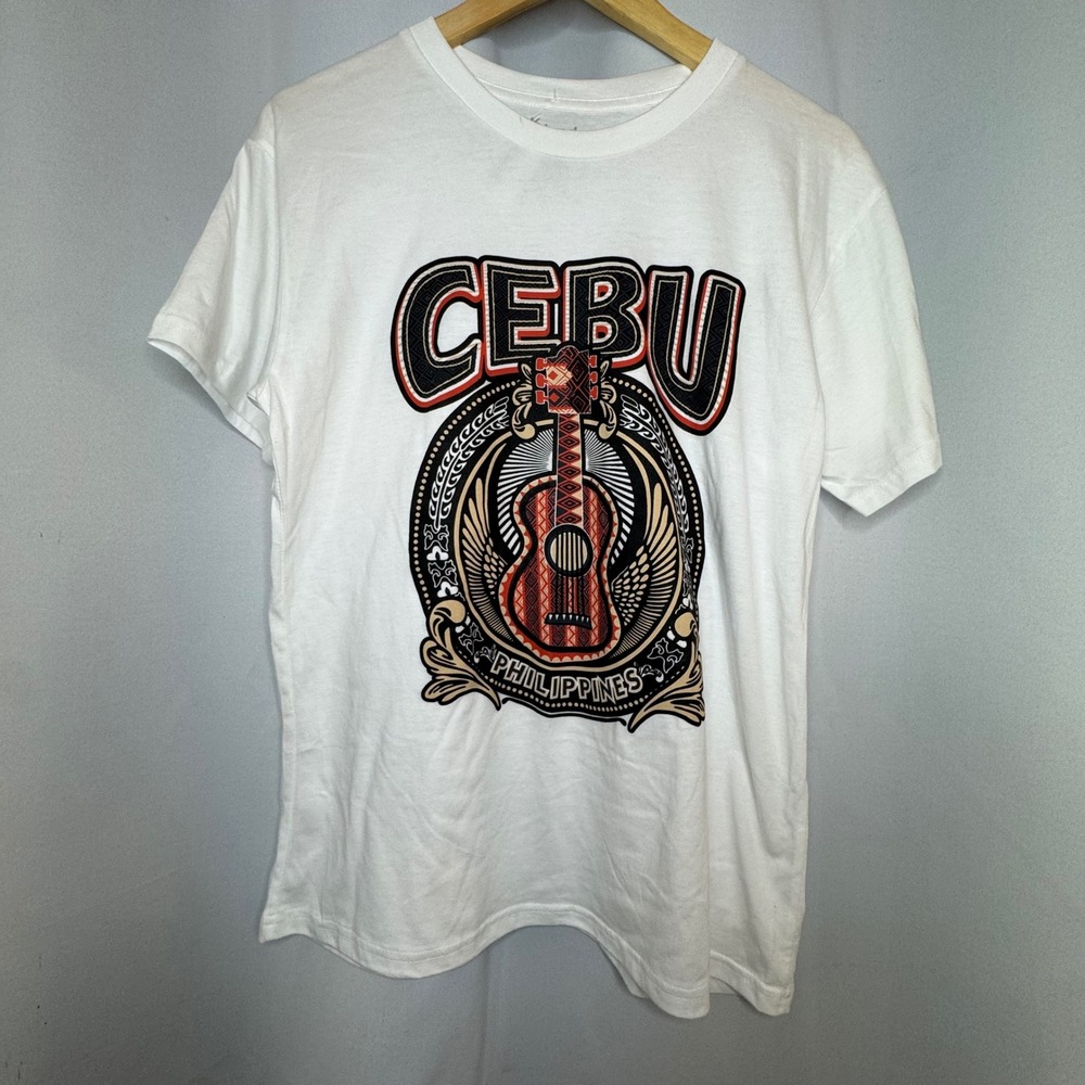 Cebu Philippines Guitar Graphic T-Shirt‎ Souvenir Tee Mens Size